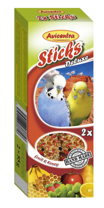Sticks deluxe with fruit & honey for budgies