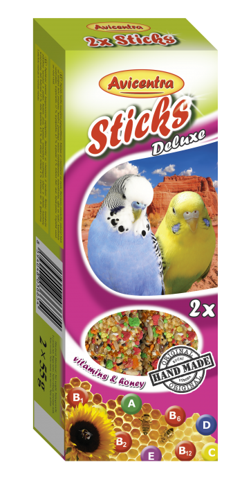 Sticks deluxe with vitamins & honey for budgies
