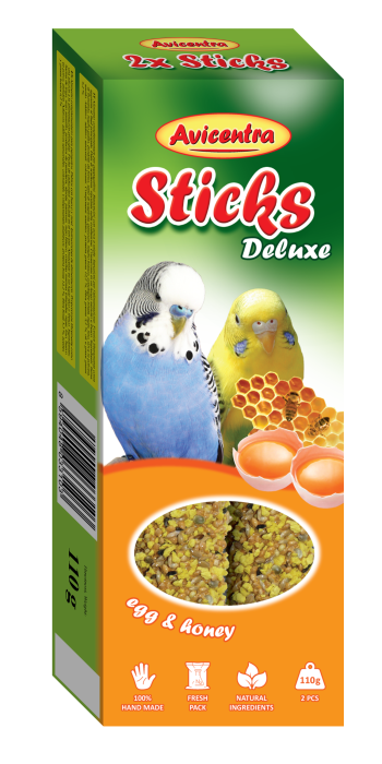 Tyčinky deluxe s vejce a med pro andulky