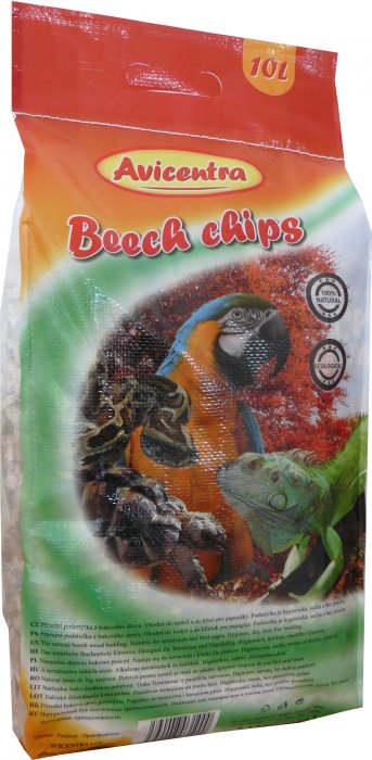 Beech chips litter